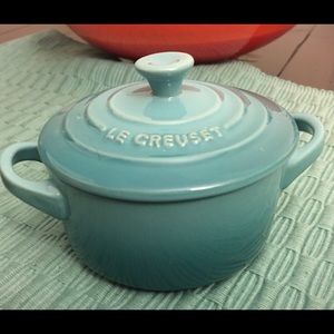 SOLD Le Creuset Mini Cocottes in Carribean